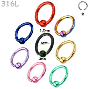 Piercing Anneau Captif (CBR) Plaqué par Ionisation