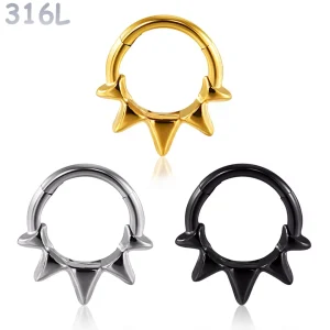 Piercing Anneau Clicker 5 Pointes Sculptées – Septum & Daith