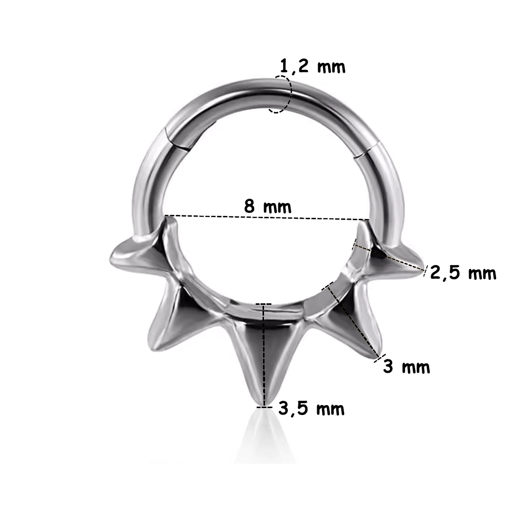 Piercing Anneau Clicker 5 Pointes Sculptées – Septum & Daith – Image 4