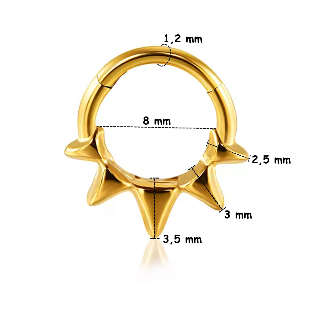 Piercing Anneau Clicker 5 Pointes Sculptées – Septum & Daith – Image 3