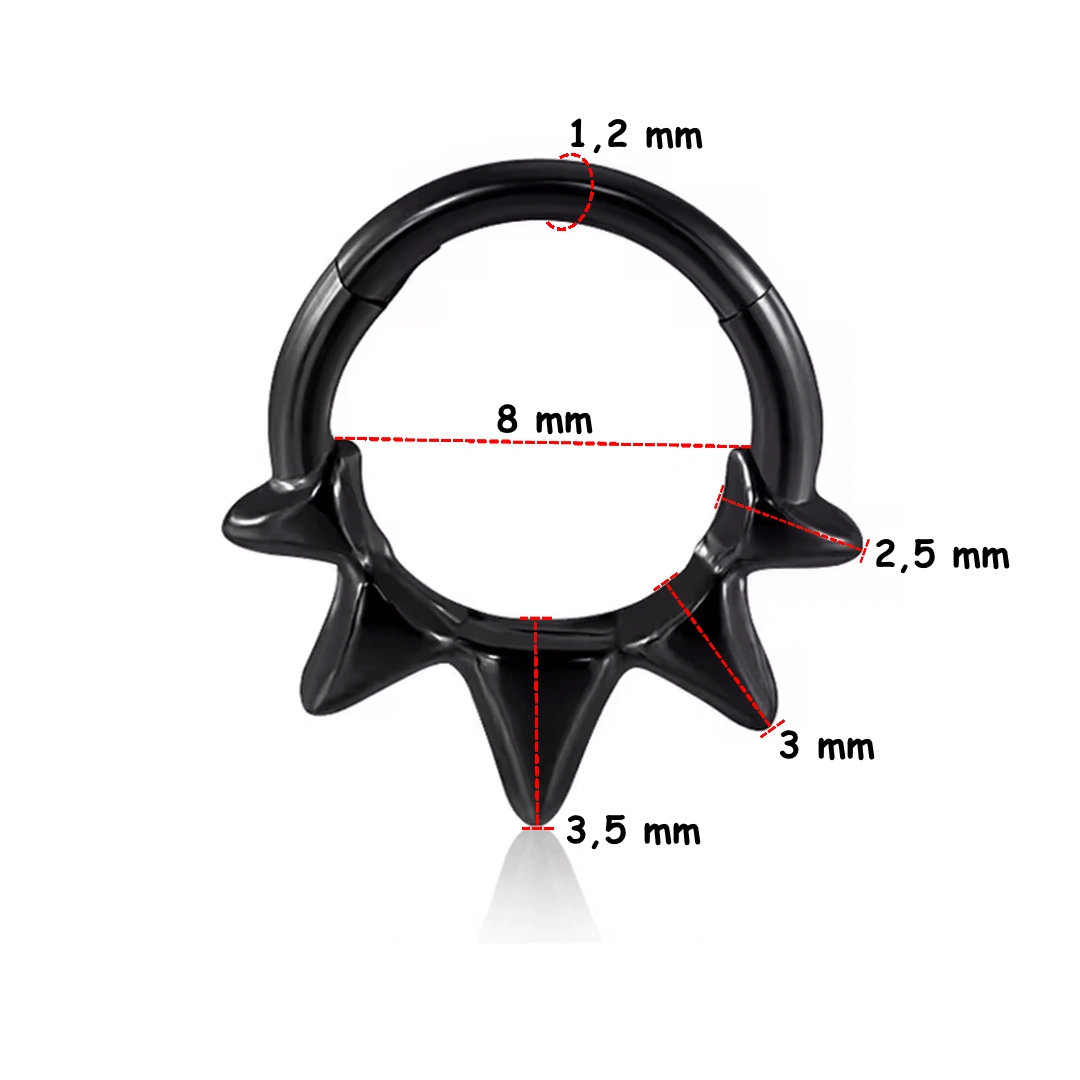 Piercing Anneau Clicker 5 Pointes Sculptées – Septum & Daith – Image 5