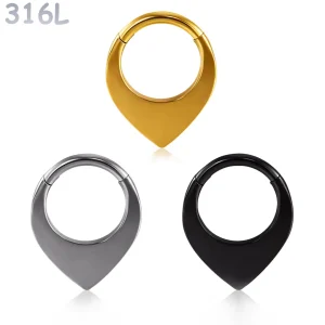 Piercing Anneau Clicker Triangle Plein – Septum & Daith