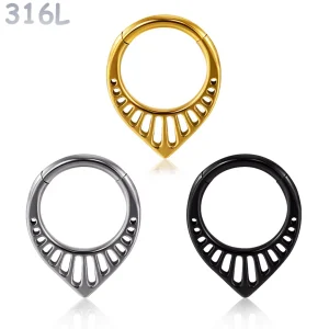 Piercing Anneau Clicker en V Ajouré – Daith & Septum