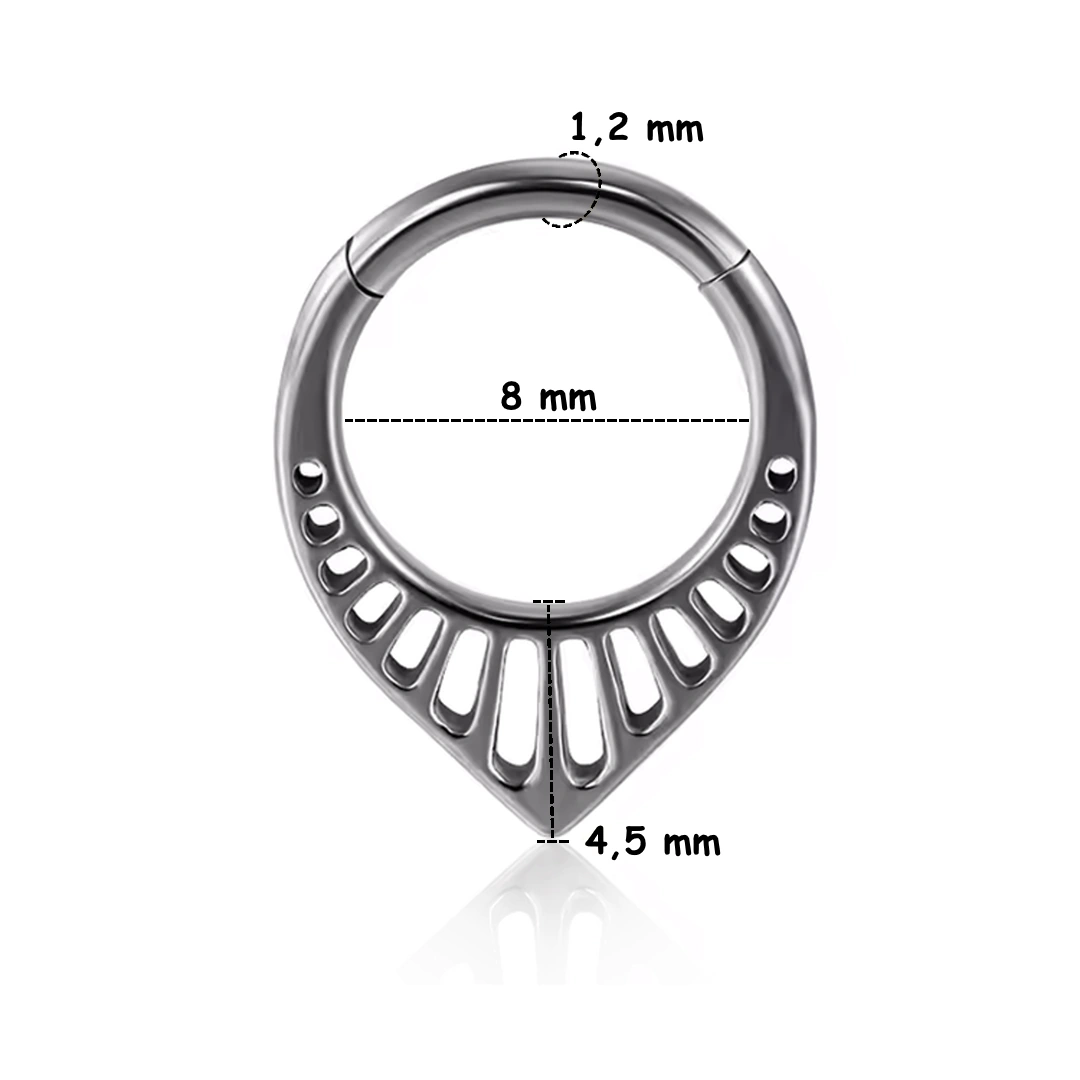 Piercing Anneau Clicker en V Ajouré – Daith & Septum – Image 6