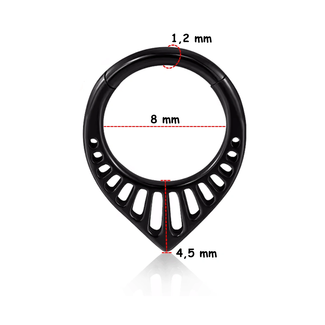 Piercing Anneau Clicker en V Ajouré – Daith & Septum – Image 7