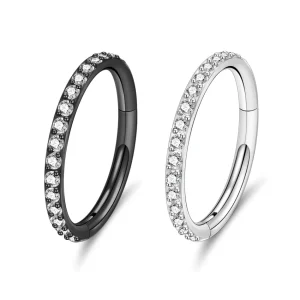 Piercing Anneau Couronne Nocturne – Titane Naturel ou Noir