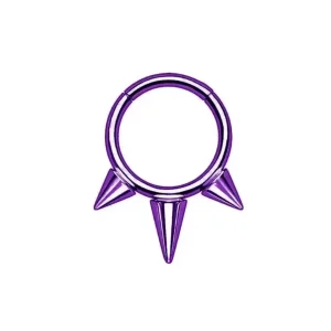 Piercing Anneau en Titane à Triple Spike Asymétrique