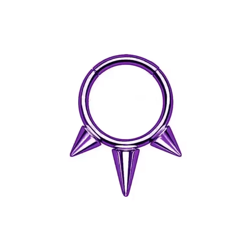 Piercing Anneau en Titane à Triple Spike Asymétrique