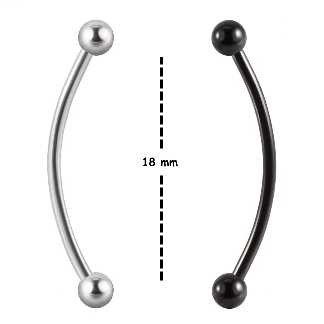 Piercing Banane 18 mm pour Snake Eyes ou Lobe Transversal – Image 2