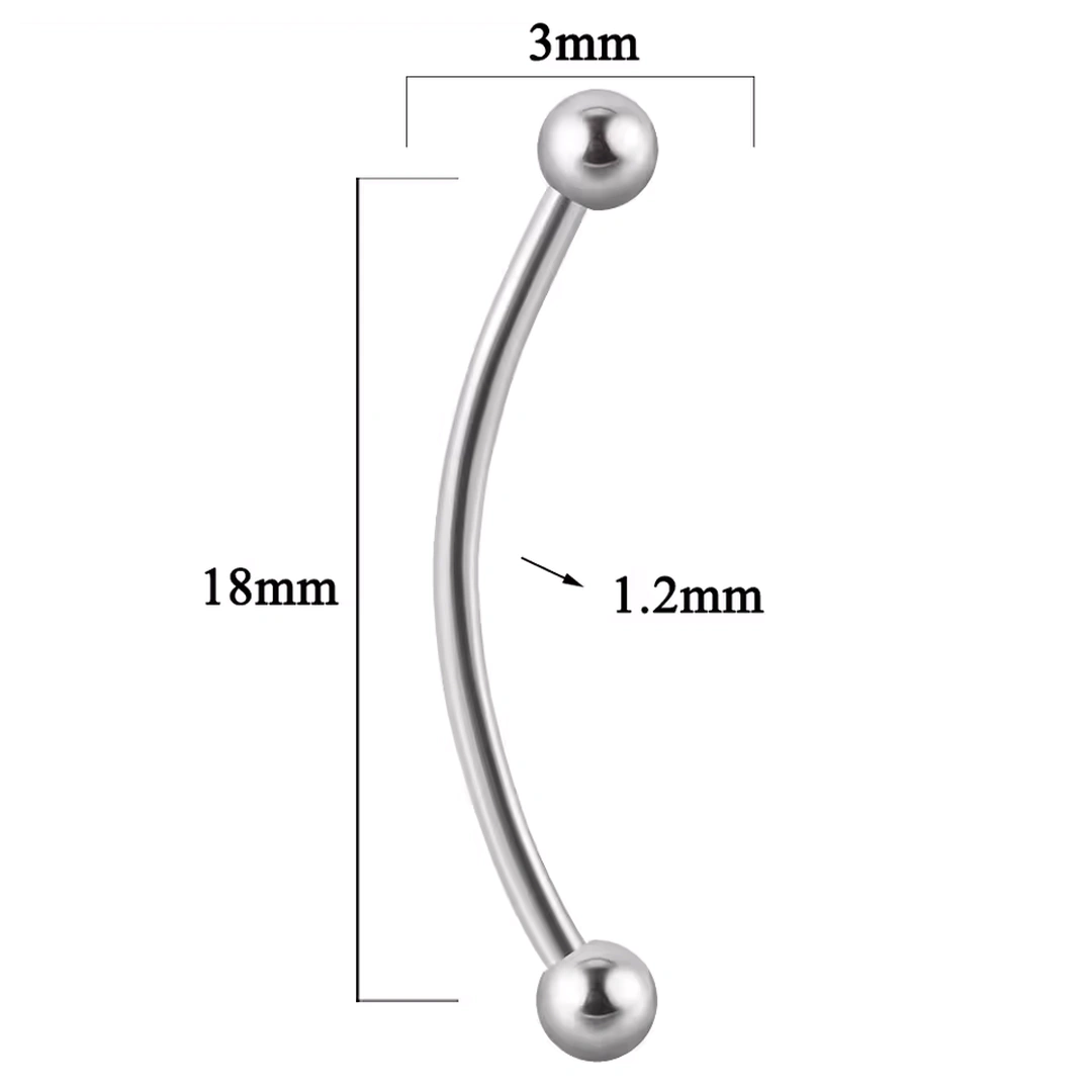 Piercing Banane 18 mm pour Snake Eyes ou Lobe Transversal – Image 3