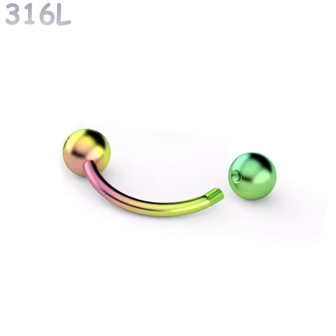 Piercing Banane Acier 316L 1,2 mm – 6 à 12 mm – Image 9
