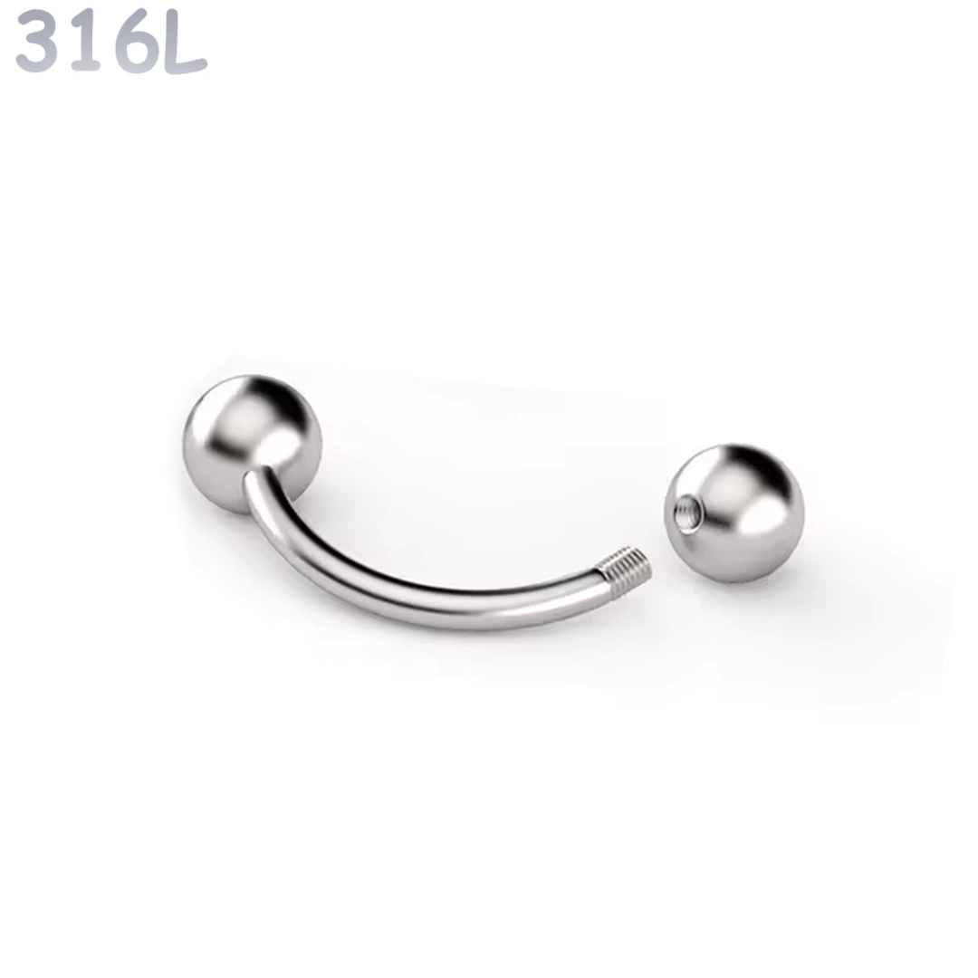 Piercing Banane Acier 316L 1,2 mm – 6 à 12 mm – Image 5