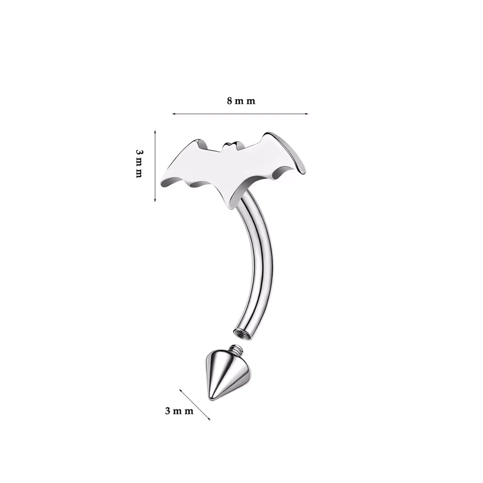 Piercing Banane Chauve-Souris & Spike en Acier Chirurgical – Image 3