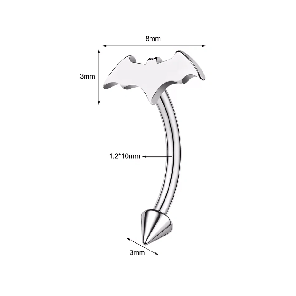 Piercing Banane Chauve-Souris & Spike en Acier Chirurgical – Image 5