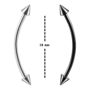 Piercing Barbell Courbé 18 mm avec Spikes
