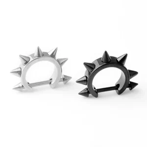 Piercing Barbell Demi-Cercle en Acier avec Spikes