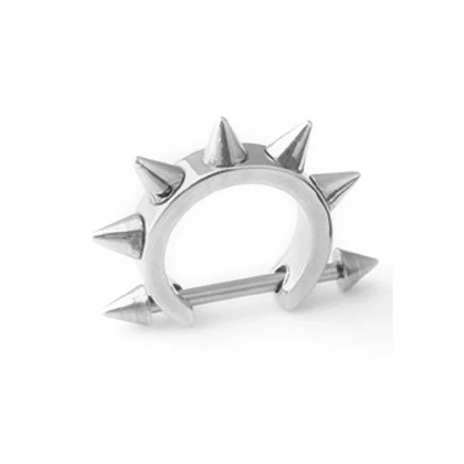 Piercing Barbell Demi-Cercle en Acier avec Spikes – Image 5