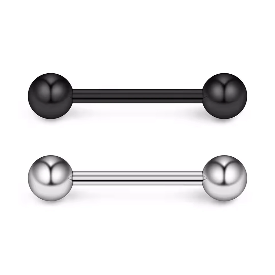 Piercing Barbell Double Bille pour Langue Bridge & Téton – Image 2