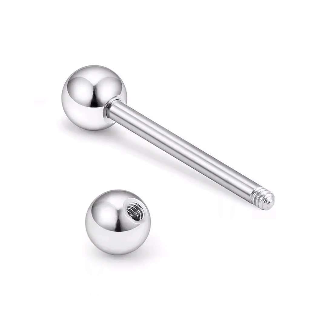 Piercing Barbell Double Bille pour Langue Bridge & Téton – Image 5
