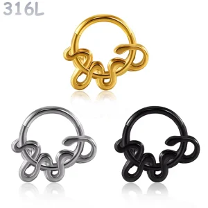 Piercing Clicker Serpent Enroulé en Acier 316L