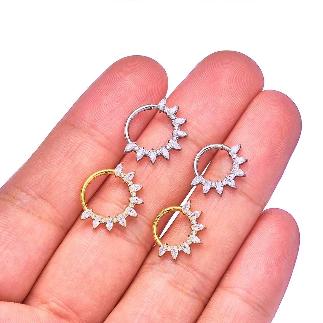 Clicker Titane Arc Harmonieux en Zirconiums Marquise – Image 8