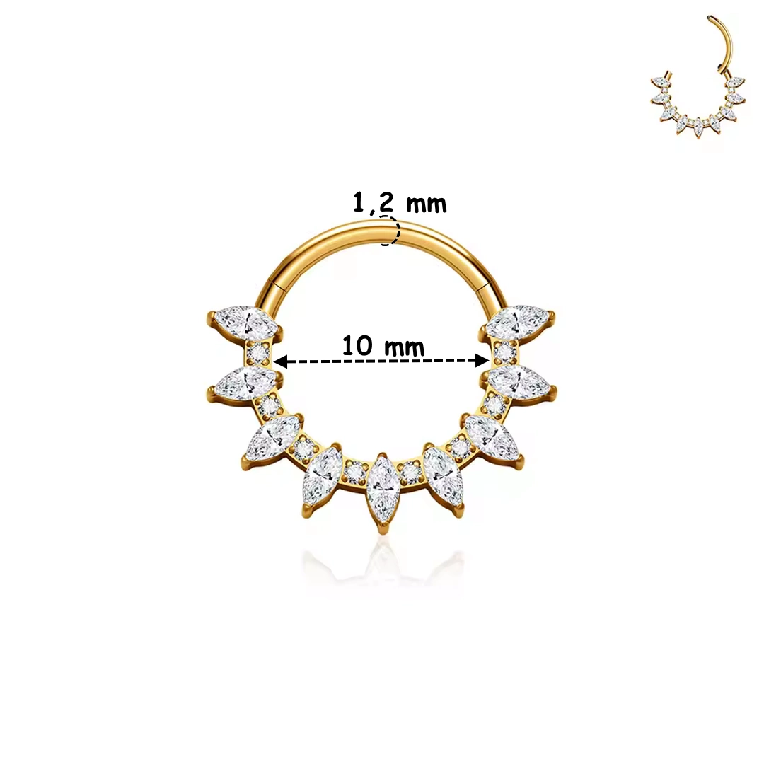 Clicker Titane Arc Harmonieux en Zirconiums Marquise – Image 4