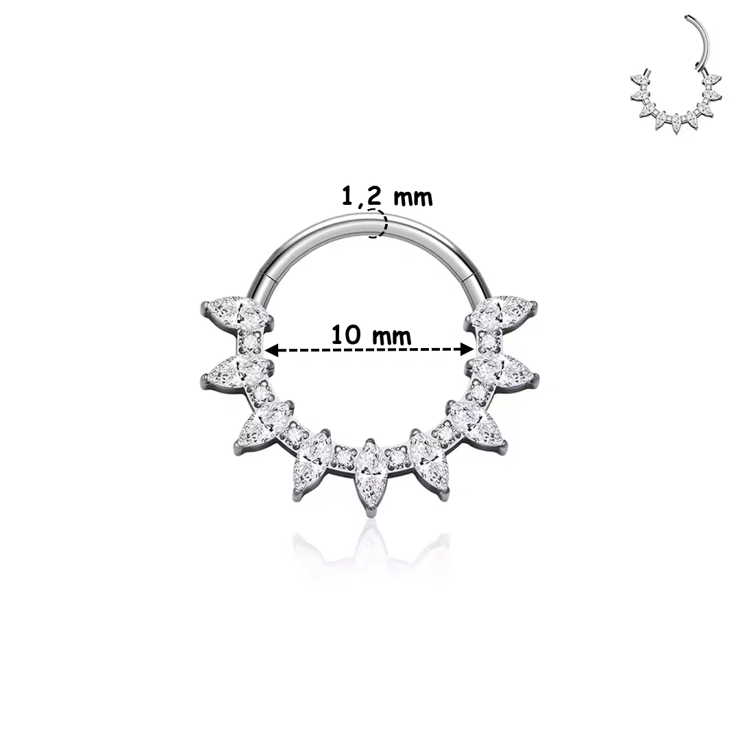 Clicker Titane Arc Harmonieux en Zirconiums Marquise – Image 5