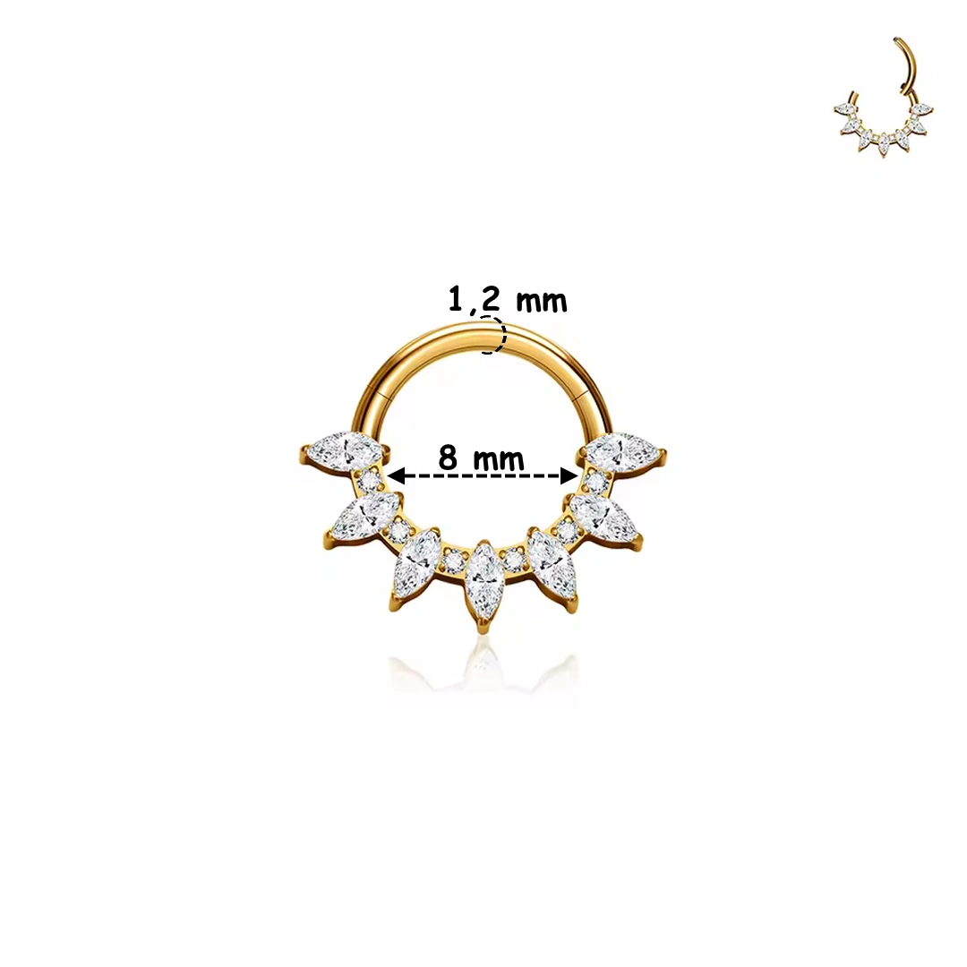 Clicker Titane Arc Harmonieux en Zirconiums Marquise – Image 6