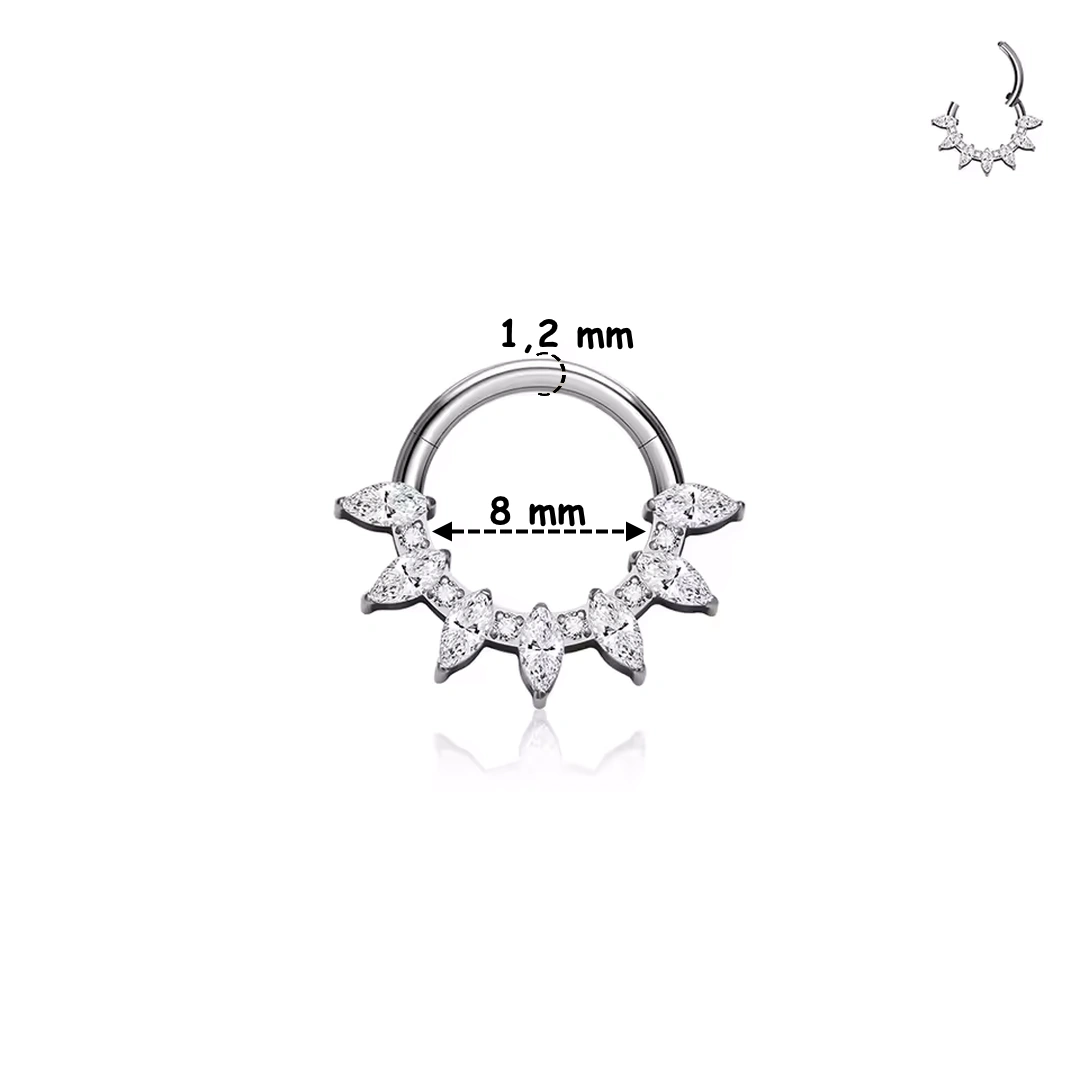 Clicker Titane Arc Harmonieux en Zirconiums Marquise – Image 7