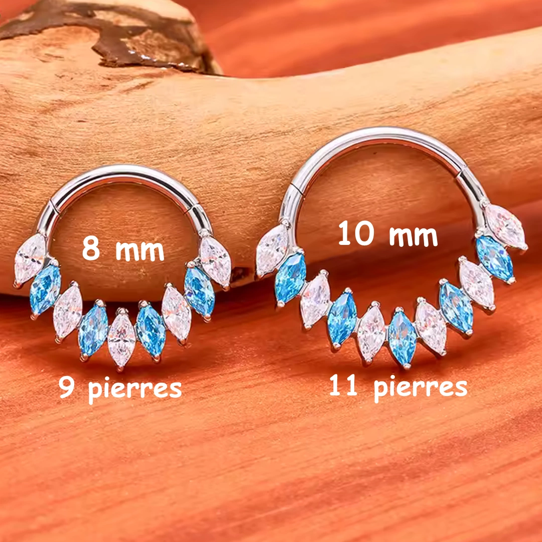 Clicker Titane orné de Zirconiums Taille Marquise Bicolores – Image 4