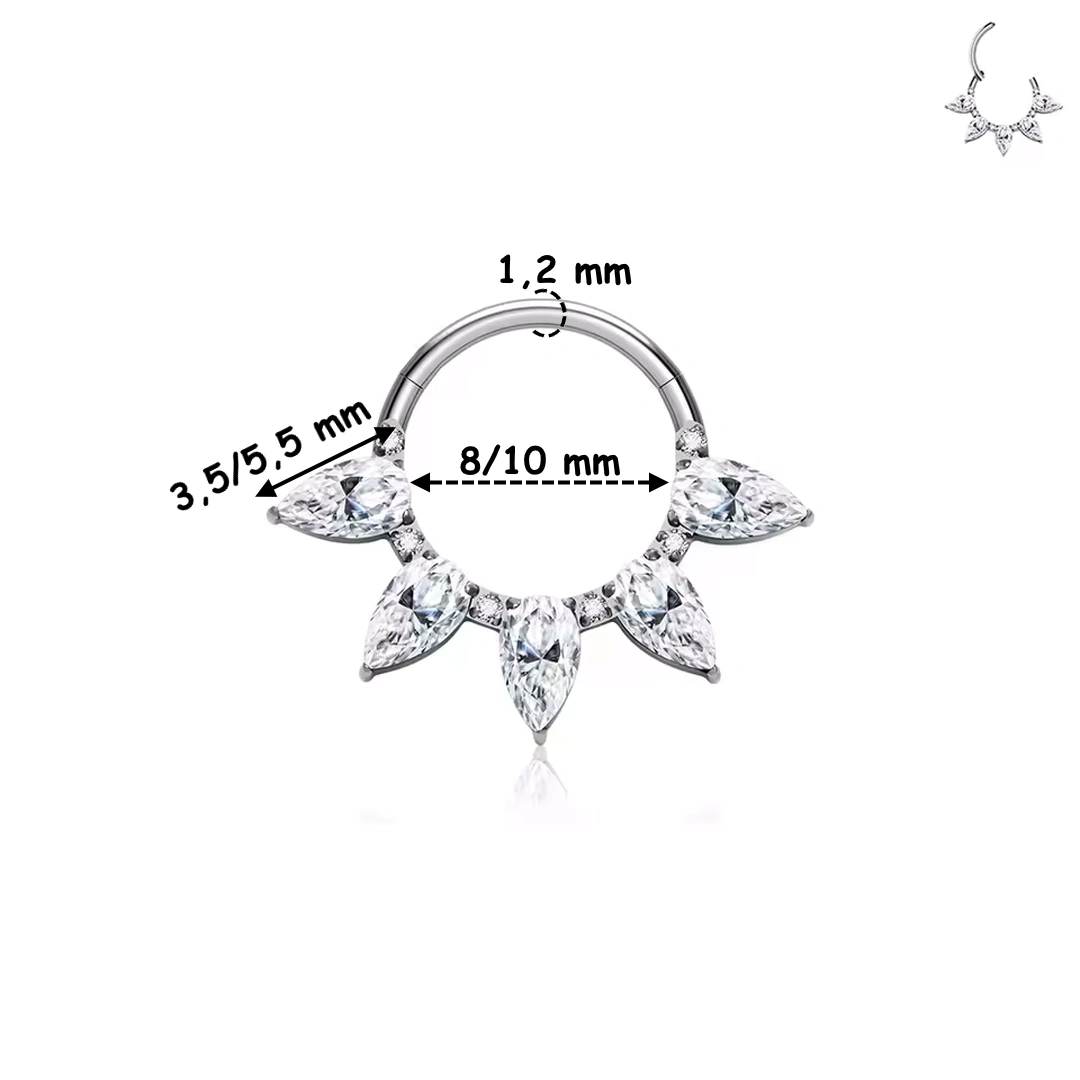 Clicker Titane à 5 Marquises de Zirconiums Étincelants – Image 6