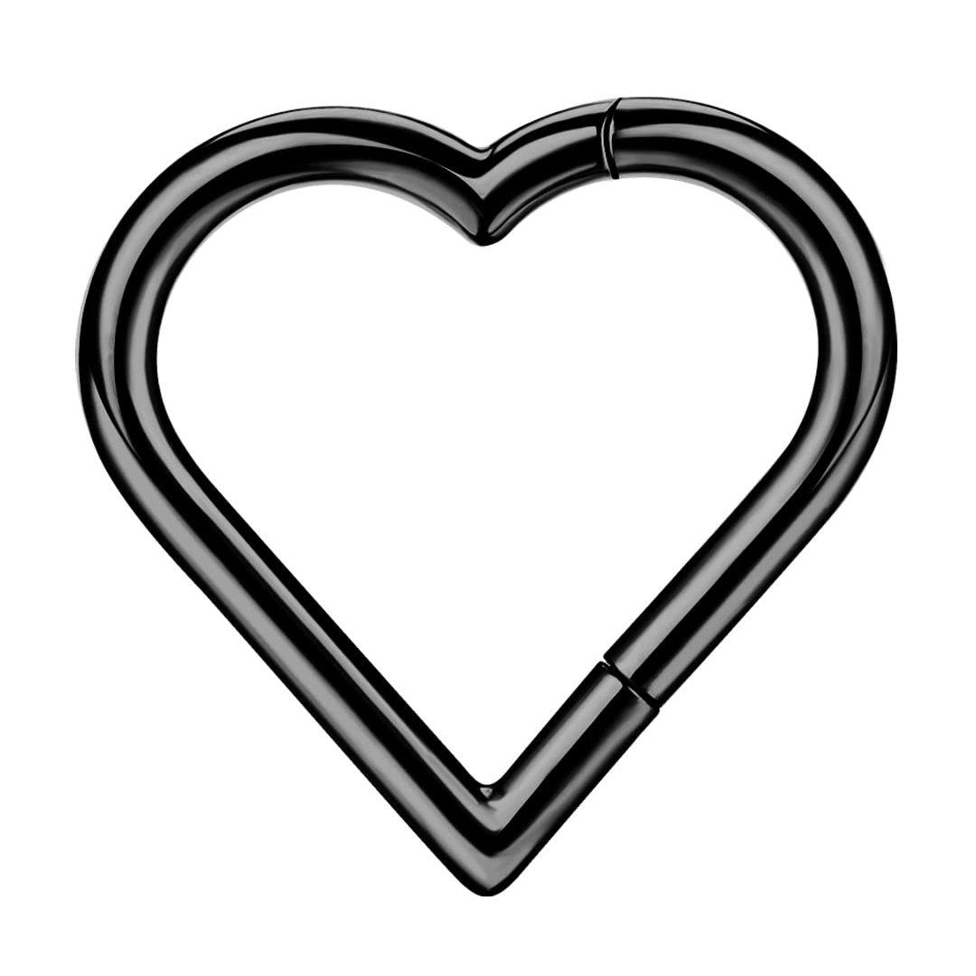 Piercing Cœur Clicker en Titane – Noir, Doré ou Argenté – Image 7