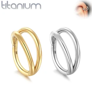 Piercing Double Anneau Clicker Titane – Ø 8 mm