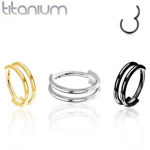 Piercing Double Anneau Clicker en Titane