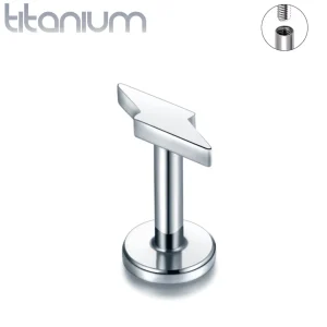 Piercing Labret Éclair Titane à Filetage Interne