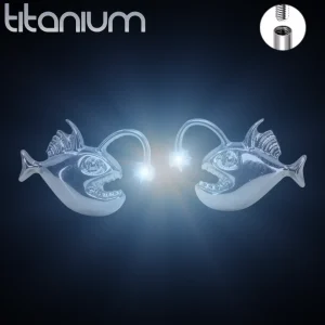 Piercing Labret Poisson Lanterne Titane – Filetage Interne