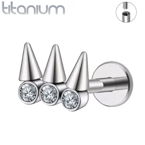 Piercing Labret Titane Clouté à Zircons Sertis – Punk Chic