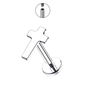 Piercing Labret en Titane avec Croix Gothique