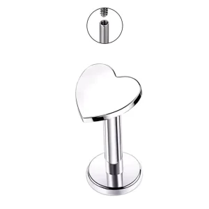 Piercing Labret en Titane avec Petit Cœur