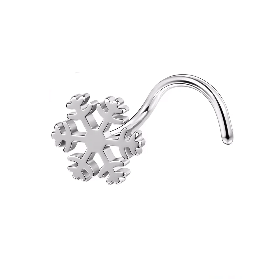 Piercing Narine Stud en U Flocon de Neige en Acier