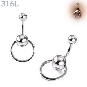 Piercing Nombril Anneau CBR Suspendu Acier 316L