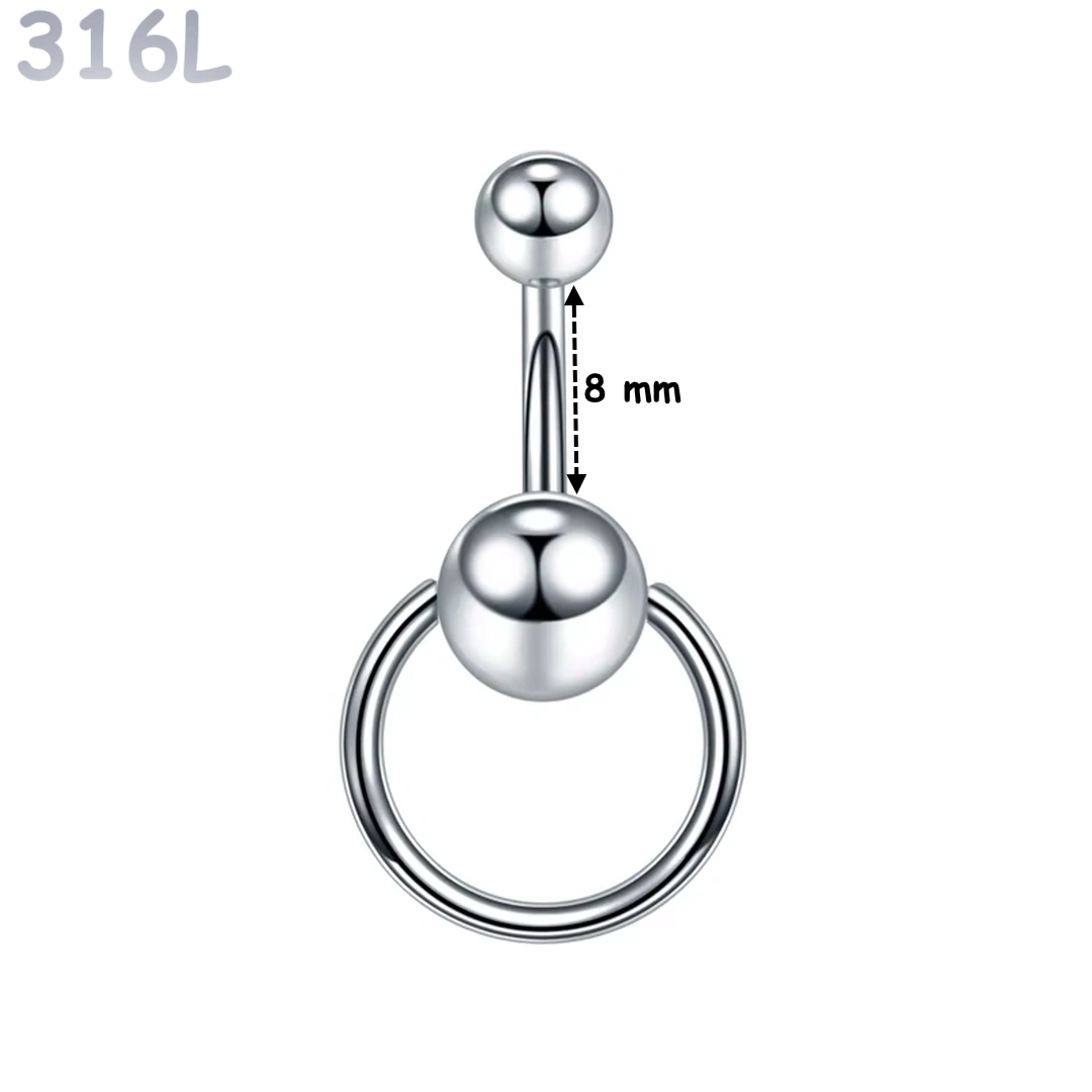 Piercing Nombril Anneau CBR Suspendu Acier 316L – Image 6