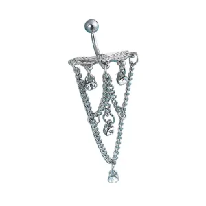 Piercing Nombril Chaînes et Zircons