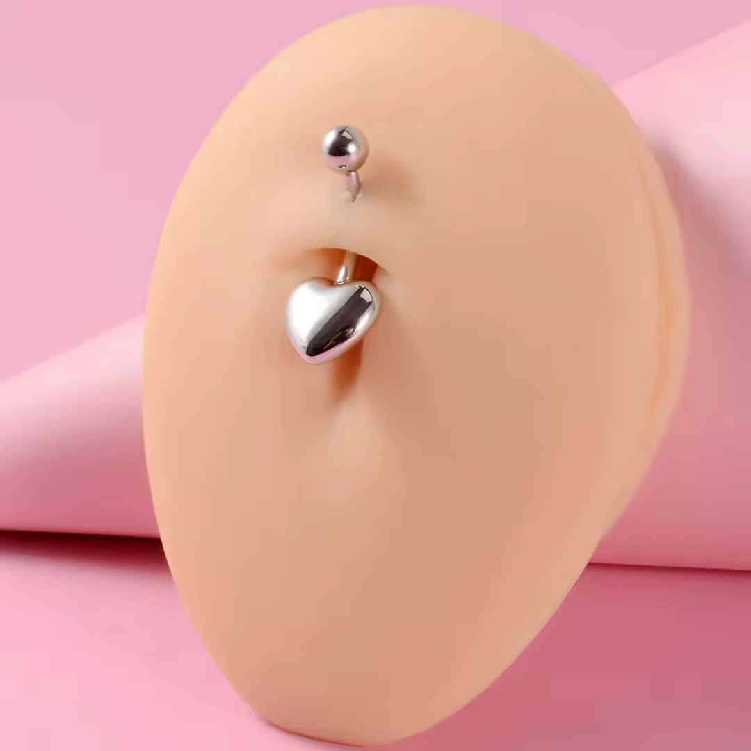 Piercing Nombril Cœur Bombé en Acier – Image 5