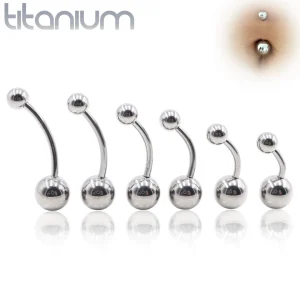 Piercing Nombril en Titane 6–16 mm à Boules