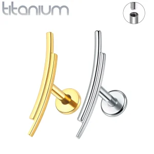 Piercing Oreille Labret à Motif Double Ligne Courbée