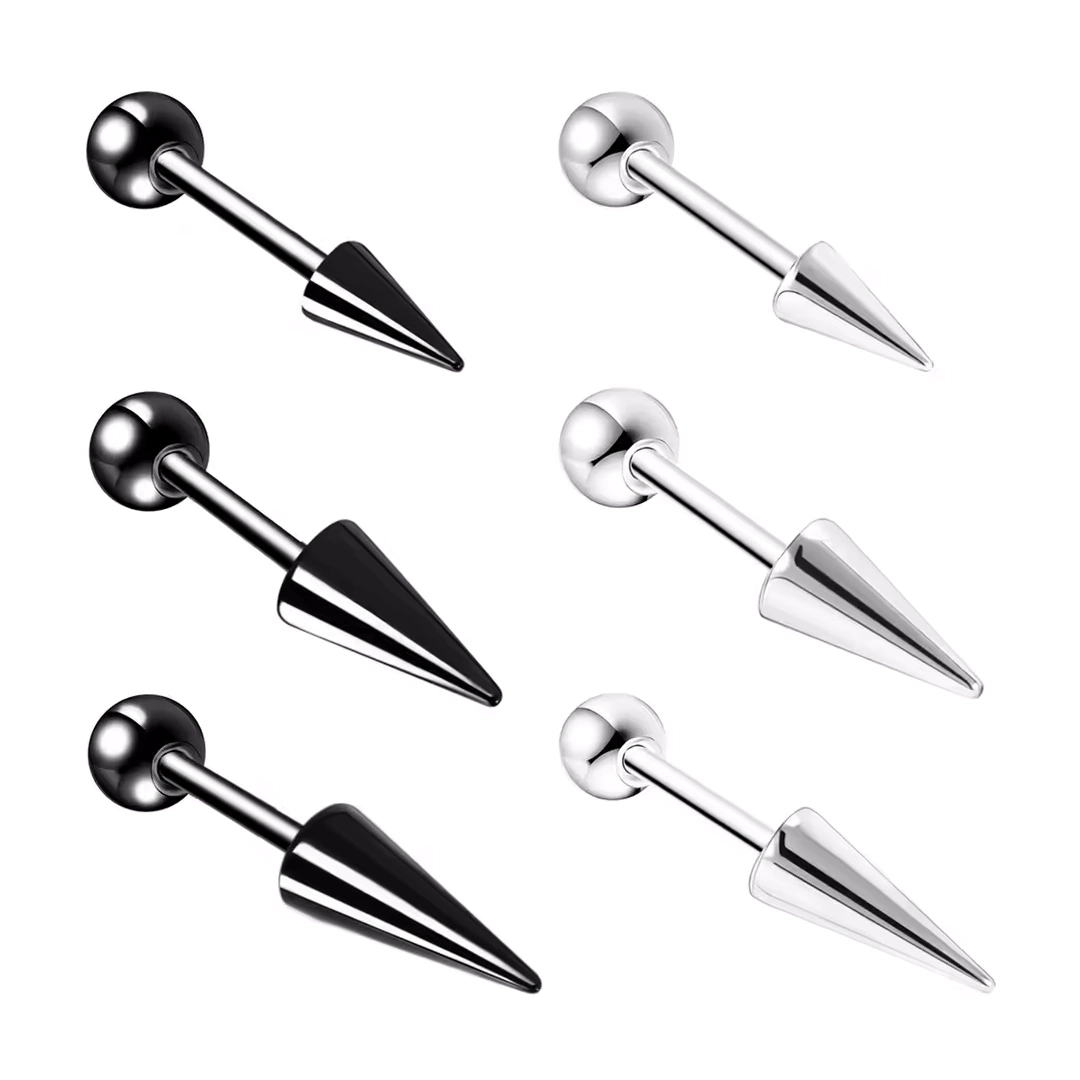 Piercing Punk Barbell à Spike pour Cartilage & Labret Central