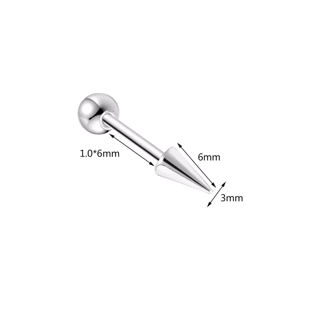 Piercing Punk Barbell à Spike pour Cartilage & Labret Central – Image 6
