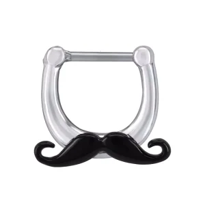 Piercing Septum Clicker Moustache en Acier Chirurgical