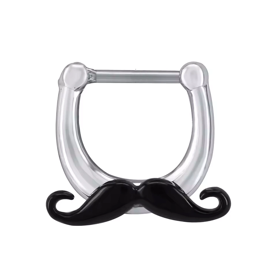 Piercing Septum Clicker Moustache en Acier Chirurgical